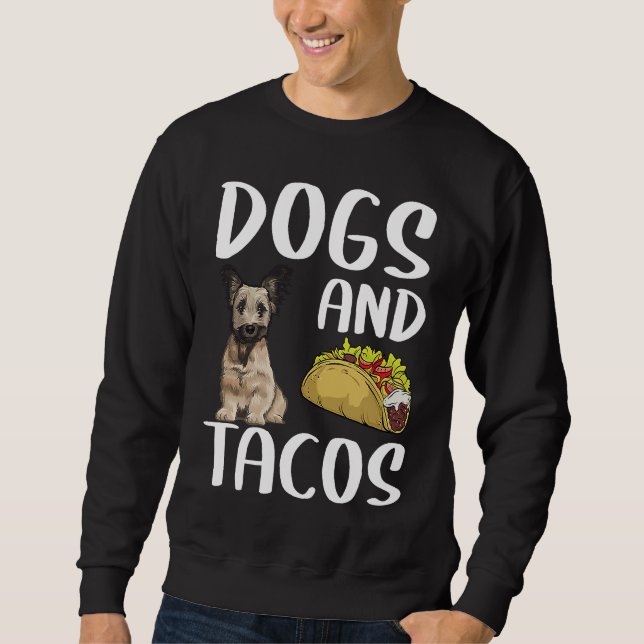 Sweatshirt Chiens Et Tacos Skye Terrier Nourriture Mexicaine (Devant)