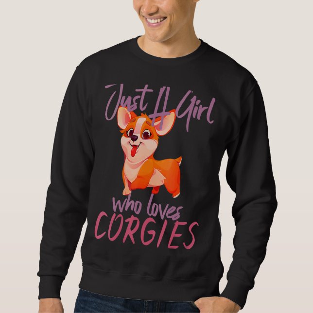 Sweatshirt Chiens Femmes Juste Une Fille Qui Aime Les Corgies (Devant)