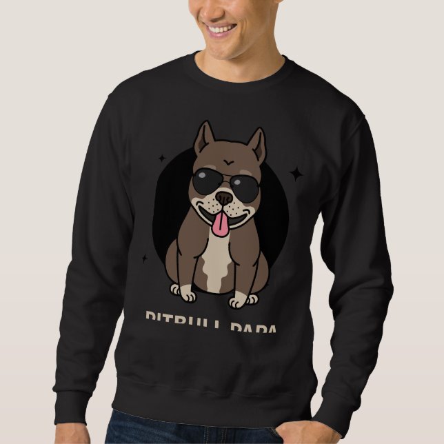Sweatshirt Chiens Pitbull Papa (Devant)
