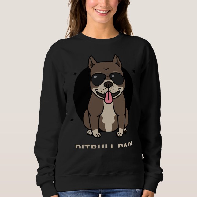 Sweatshirt Chiens Pitbull Papa (Devant)