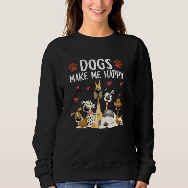 Sweatshirt Chiens Rendre Joyeux - Pour Les Amateurs De Chiens (Devant)