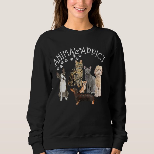 Sweatshirt Chiens toxicomanes animaux Chats Paws Princes Pood (Devant)