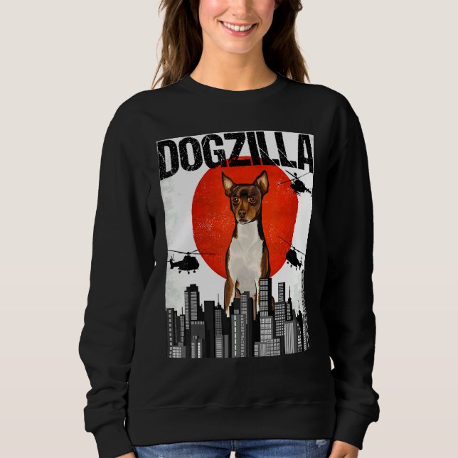 Sweatshirt Chienzilla Dogzilla Jouet japonais Fox Terrier (Devant)