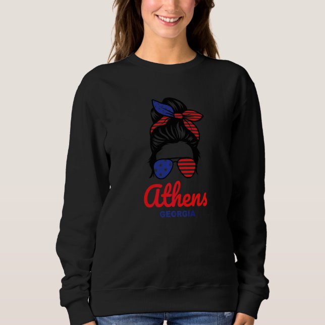 Sweatshirt Chignon Décoiffé Rétro Athens Géorgie   (Devant)