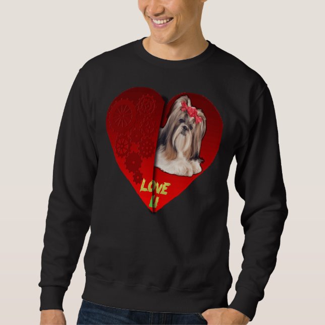 Sweatshirt Chih Tzu Big Red Heart (Devant)