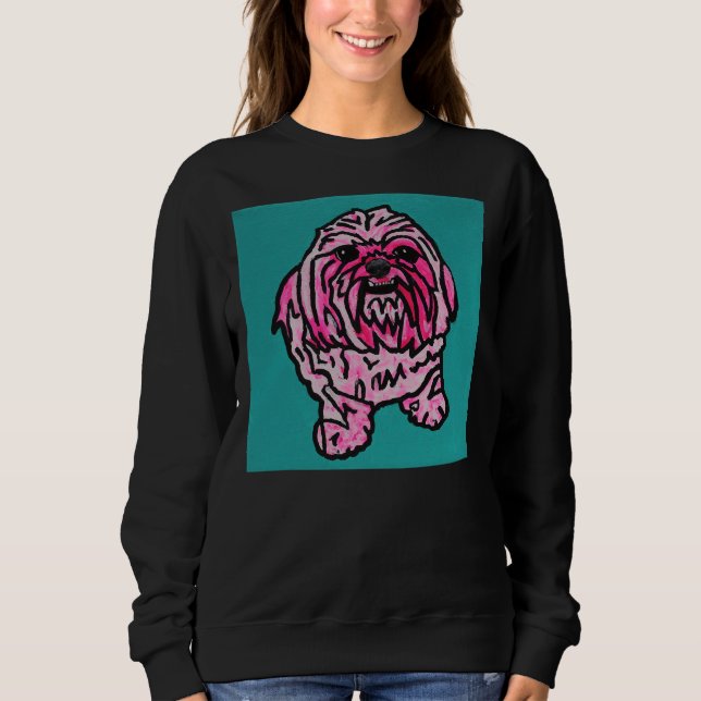 Sweatshirt Chih Tzu rose (Devant)