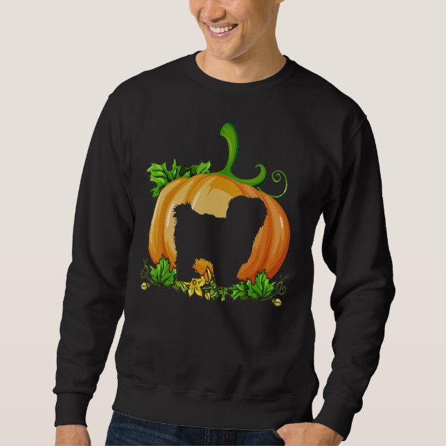 Sweatshirt Chih Tzu Witch Costume d'Halloween Citrouille (Devant)