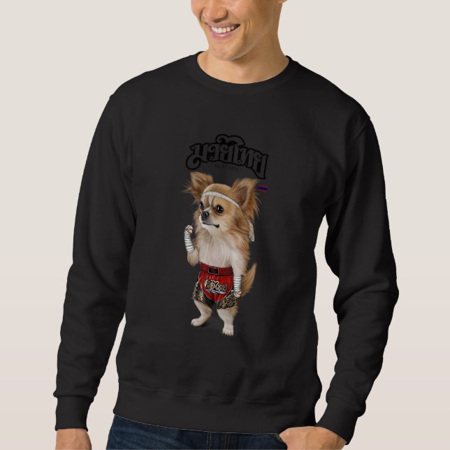 Sweatshirt Chihuahua Chien Muay Thai Kick Boxer Champion 1 (Devant)