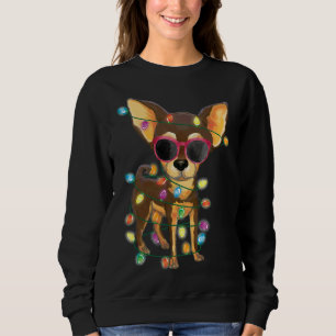 Sweatshirt Chihuahua Christmas Tree Lights Dog Mom Dad Xmas C
