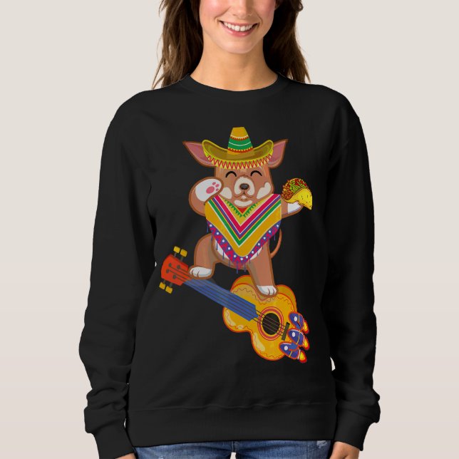 Sweatshirt Chihuahua Cinco De Mayo Poncho Som (Devant)