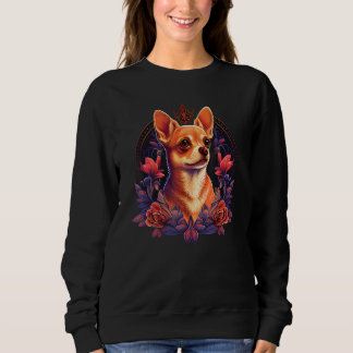 Sweatshirt Chihuahua Cute Dog Beautiful Flowers Girl Plant 7