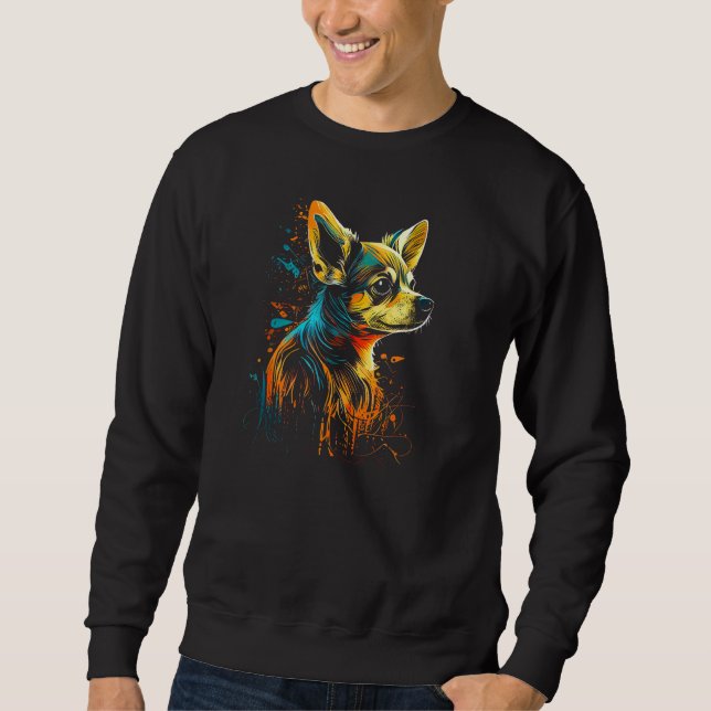 Sweatshirt Chihuahua Dog Owner Chihuahuas Graffiti Style Grap (Devant)