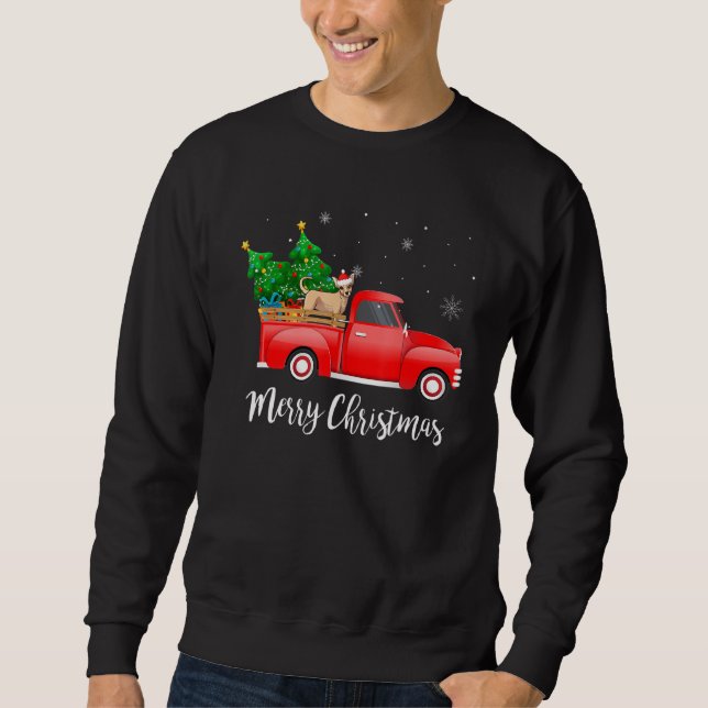 Sweatshirt Chihuahua Dog Riding Red Truck (Devant)