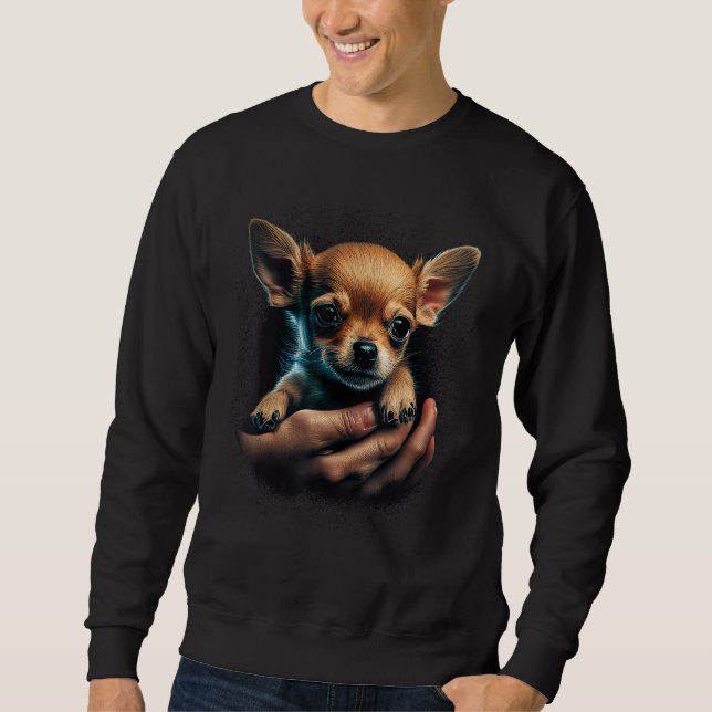Sweatshirt Chihuahua Hug Puppy  Cute Dog Love (Devant)