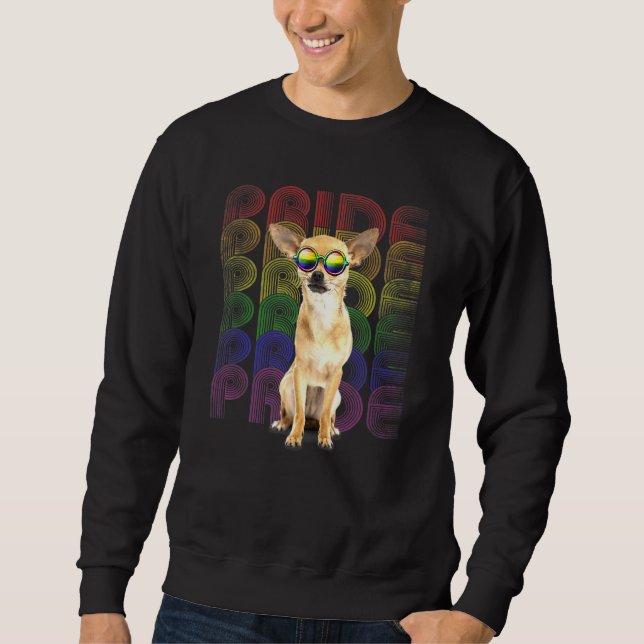 Sweatshirt Chihuahua Lgbt Q Gay pride Drapeau Lesbian Dog Lgb (Devant)