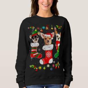 Sweatshirt Chihuahua lumières de Noël cadeau Drôle Amour chie