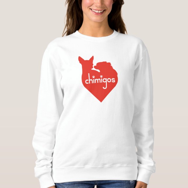 Sweatshirt Chihuahua Mom Love Heart Chimigos Logo (Devant)