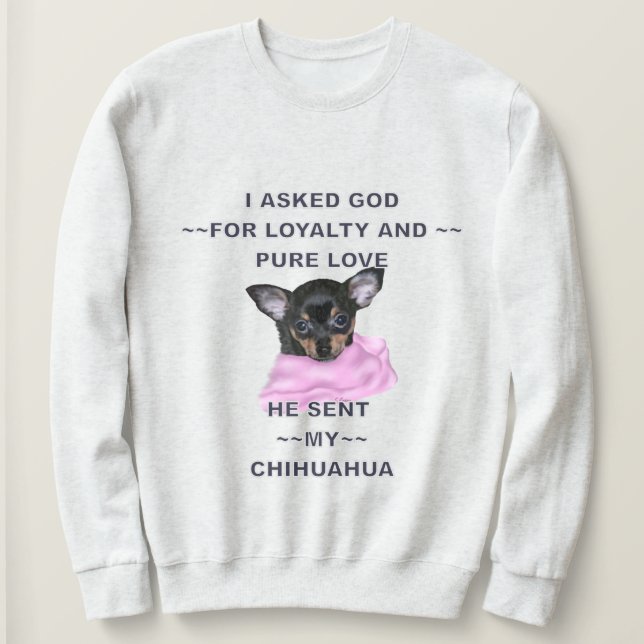 Sweatshirt Chihuahua Noir et Tan Chihuahua (Design devant)