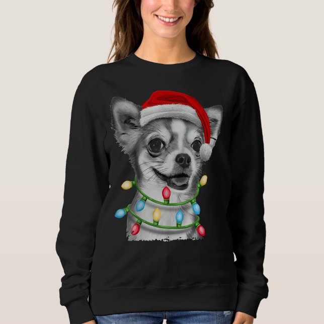 Sweatshirt Chihuahua Père Noël Joyeux Noël (Devant)