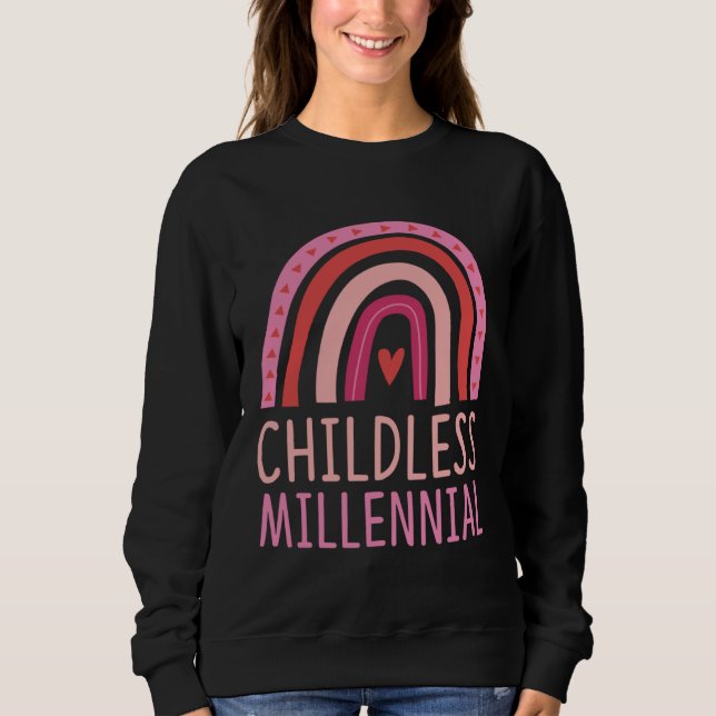 Sweatshirt Childless Millennial Trendy Bohemian Rainbow Boho  (Devant)