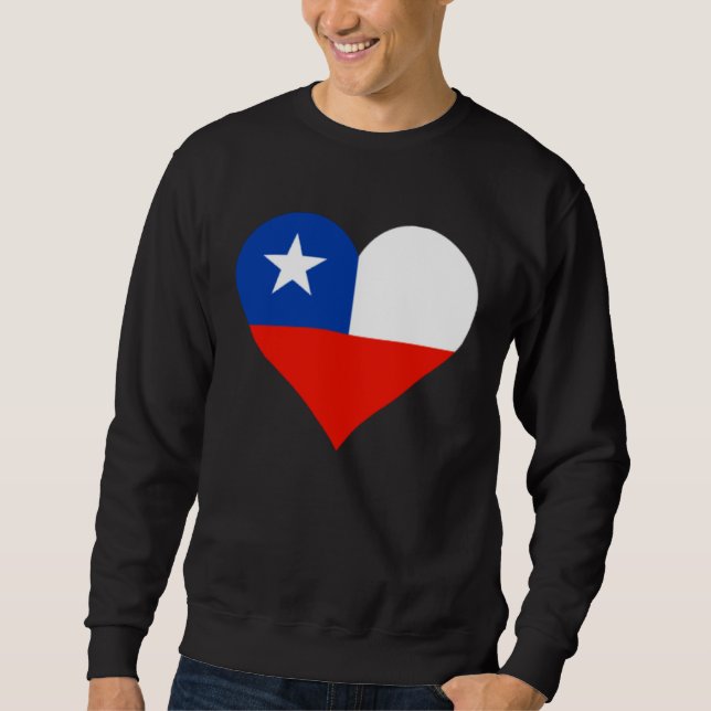 Sweatshirt Chile Flag Heart Chile  Love Chile (Devant)