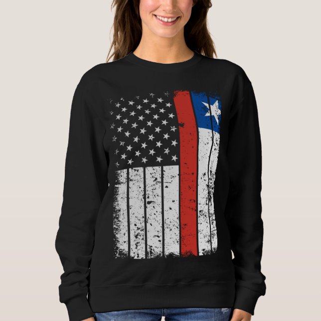 Sweatshirt Chilean American Flag T-Shirt Pride Chile USA (Devant)