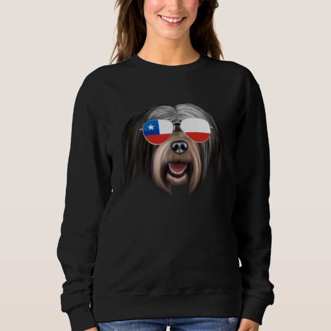 Sweatshirt Chilean Flag Tibetan Terrier Dog Chile Pocket (Devant)