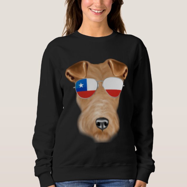 Sweatshirt Chilean Flag Wire Fox Terrier Dog Chile Pocket (Devant)