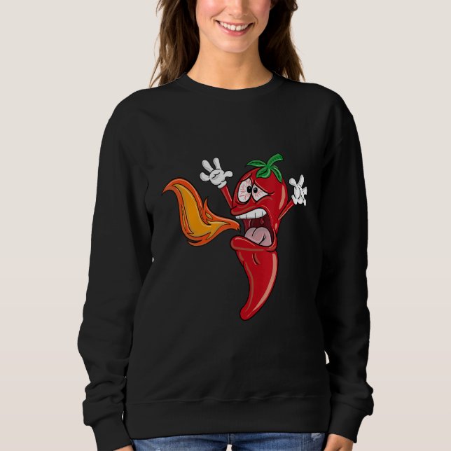Sweatshirt Chili Pepper Speed Fire Chimille Sauce Hot Chili (Devant)