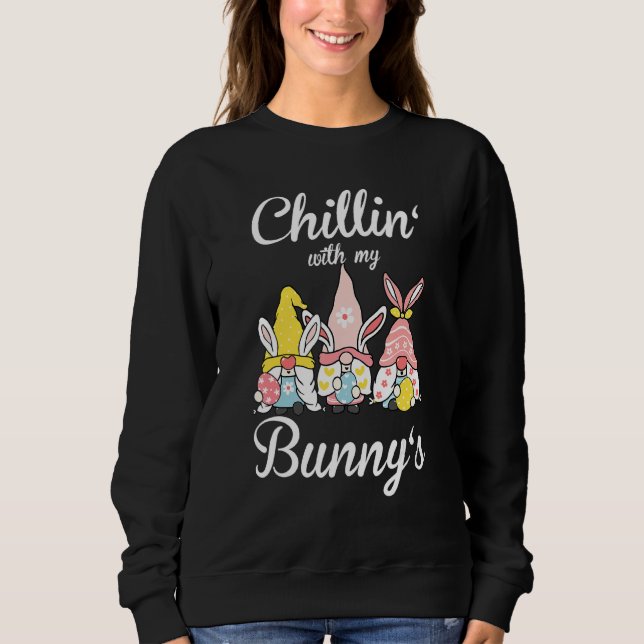 Sweatshirt Chillat Avec Mes Bunnys Lapin De Pâques Drôle Pâqu (Devant)