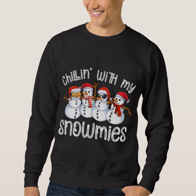 Sweatshirt Chillère de Noël Snowman Avec Mes Neiges Gi moche (Devant)