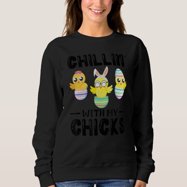 Sweatshirt Chillin' Avec Mes Épouses Jour de Pâques (Devant)