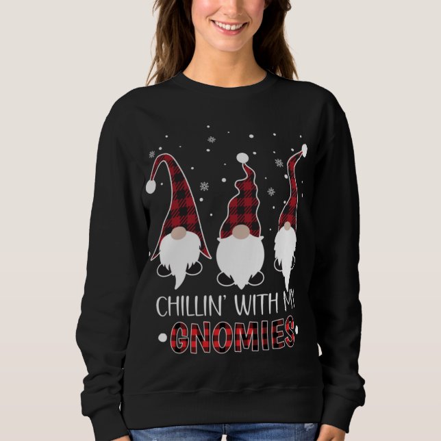 Sweatshirt Chillin Avec Mes Gnomies Buffalo Plaid Gnome Chris (Devant)