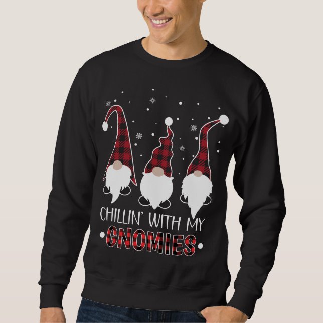 Sweatshirt Chillin Avec Mes Gnomies Buffalo Plaid Gnome Chris (Devant)