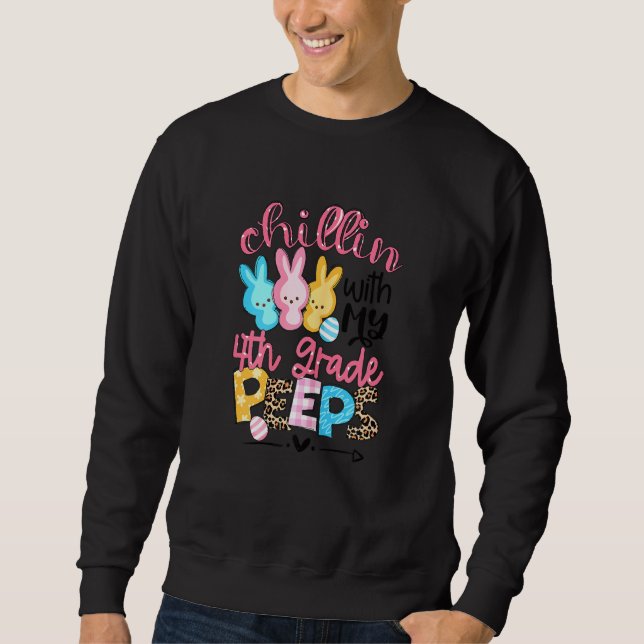 Sweatshirt Chillin avec mes lapins de 4e année Enseignement d (Devant)