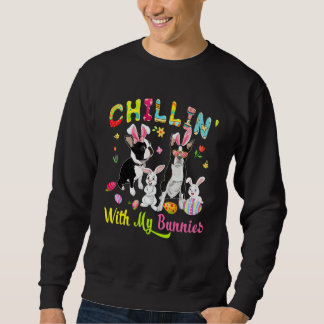Sweatshirt Chillin' Avec Mes Lapins Mignonne Bunny Boston Ter