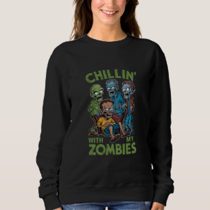 Sweatshirt Chillin Avec Mes Zombies Halloween Garçons Enfants