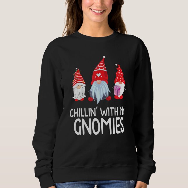 Sweatshirt Chillin' With My Gnome Funny Gnome Christmas Paj (Devant)