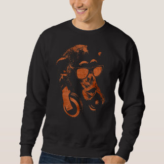 Sweatshirt Chimie De Singe Avec Lunettes De Soleil Et Casque