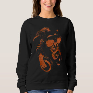 Sweatshirt Chimie De Singe Avec Lunettes De Soleil Et Casque