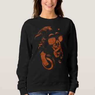 Sweatshirt Chimie De Singe Avec Lunettes De Soleil Et Casque
