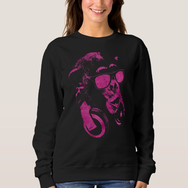 Sweatshirt Chimie De Singe Avec Lunettes De Soleil Et Casque 