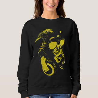 Sweatshirt Chimie De Singe Avec Lunettes De Soleil Et Casque 
