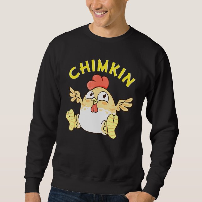 Sweatshirt Chimkin Gras Derpy Mème de poulet Chicken Farmer (Devant)