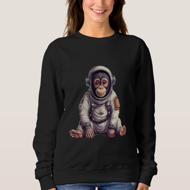Sweatshirt Chimpanzé Cute Dans L'Espace Convient À Singe Ape  (Devant)