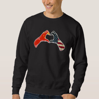 Sweatshirt China American USA Flag  USA Chinese Heart 1