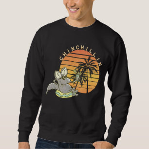 Sweatshirt Chinchilla Chillin Coucher de soleil Retro Vintage