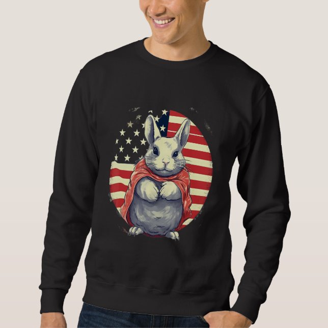 Sweatshirt Chinchilla Drapeau américain du 4 juillet (Devant)