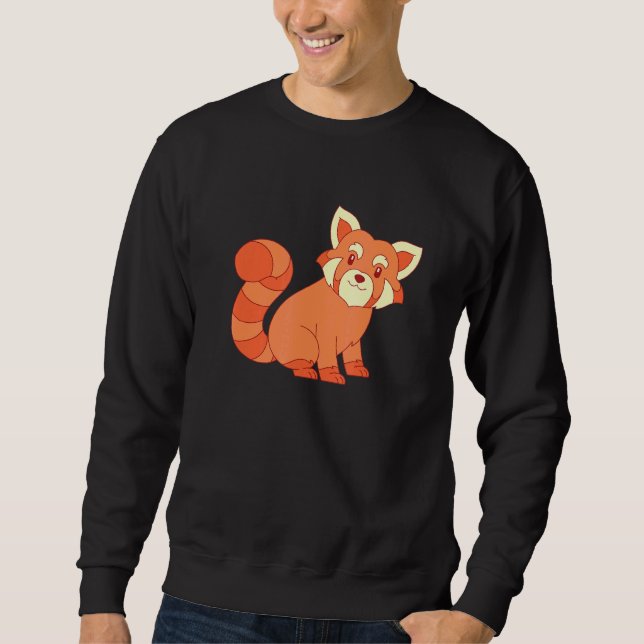 Sweatshirt Chine Forêt Faune Animal mignon Panda Rouge (Devant)