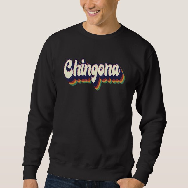 Sweatshirt Chingona Latina Femmes Rétro Cinco De Mayo Espagno (Devant)